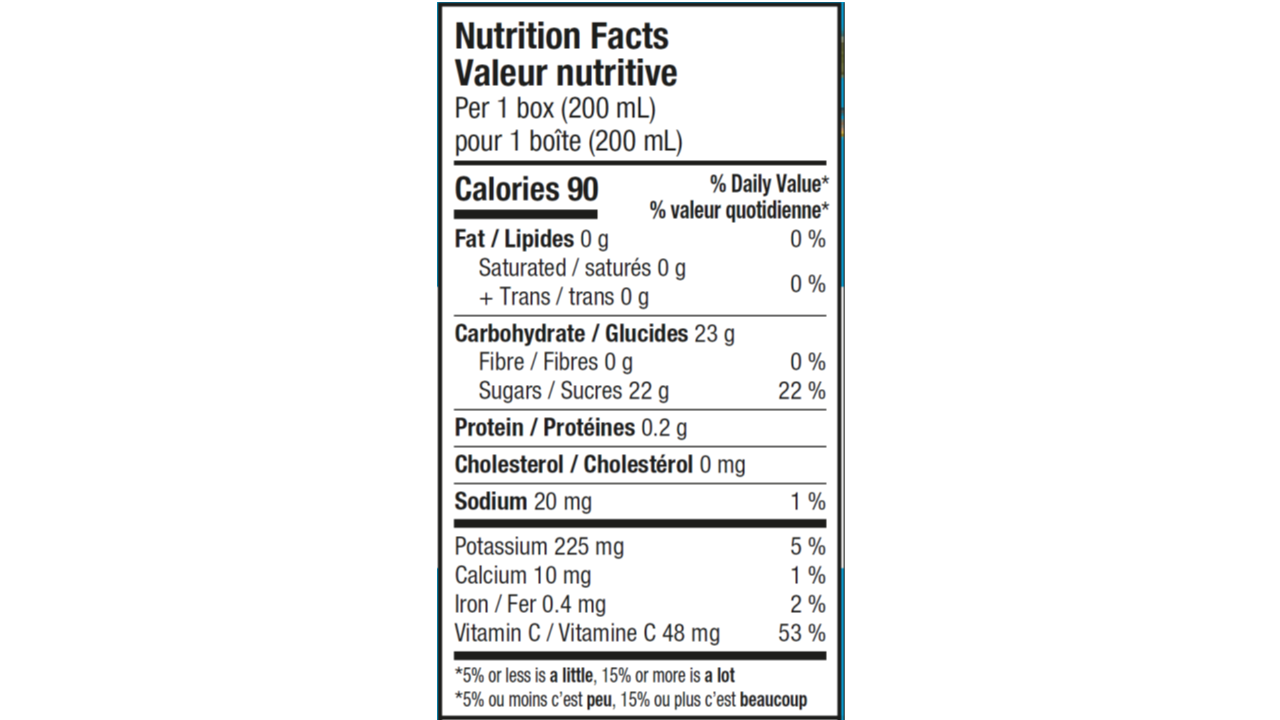 Nutrition informations