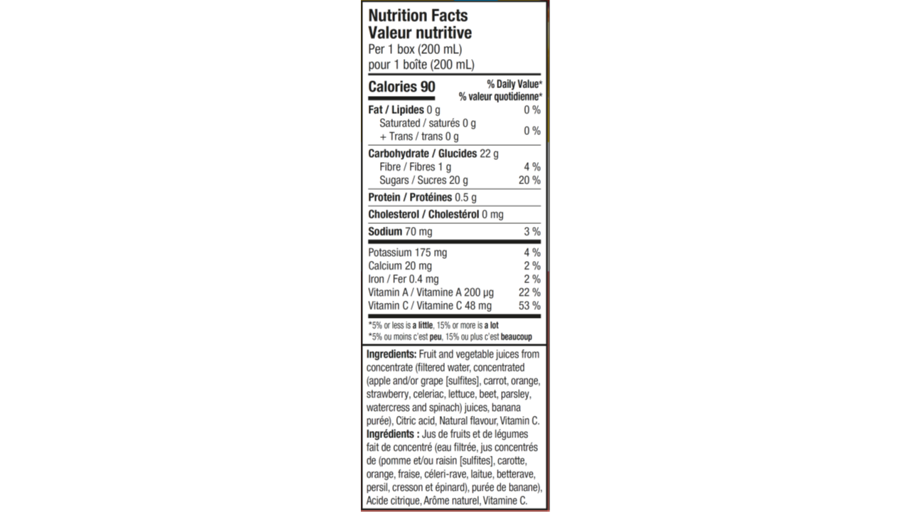 Informations nutritionnelles