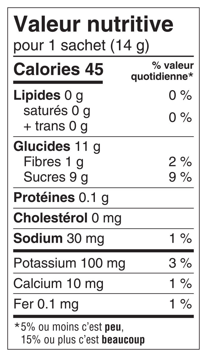 Informations nutritionnelles