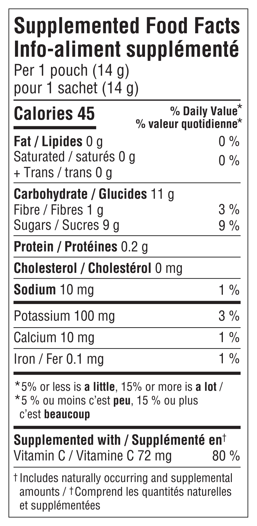 Informations nutritionnelles