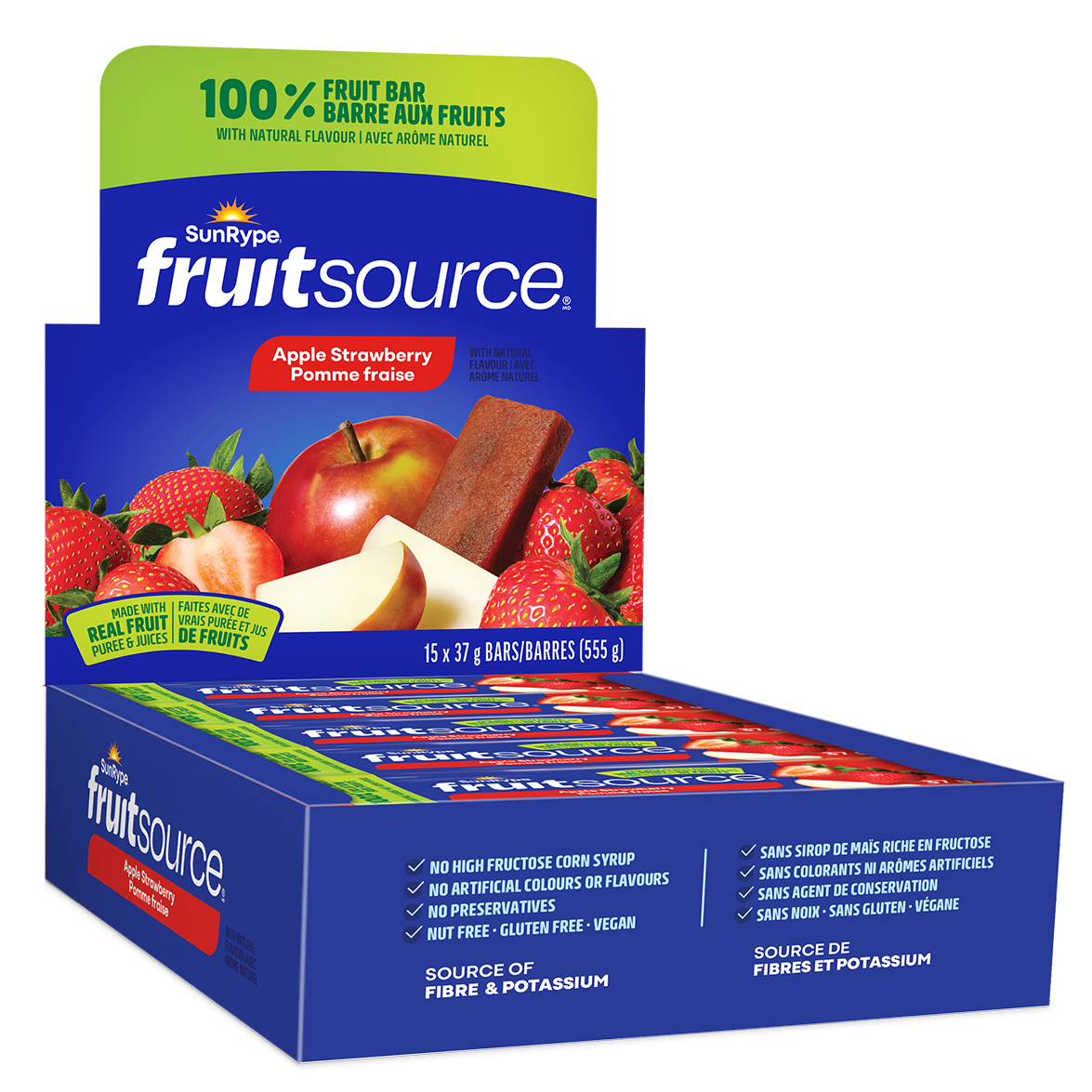 SunRype Fruitsource APPLE STRAWBERRY Carton 15 X 37g