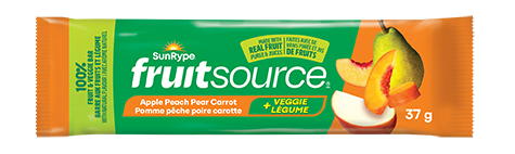 SunRype Fruitsource POMME PÊCHE POIRE CAROTTE Printed Film 37g