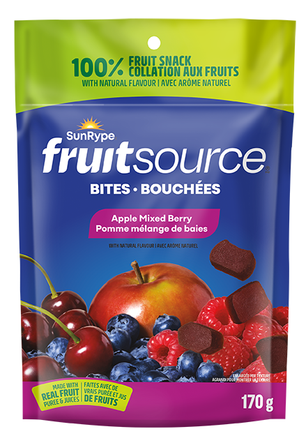 SunRype Fruitsource POMME MÉLANGE DE BAIES Printed Film 170g