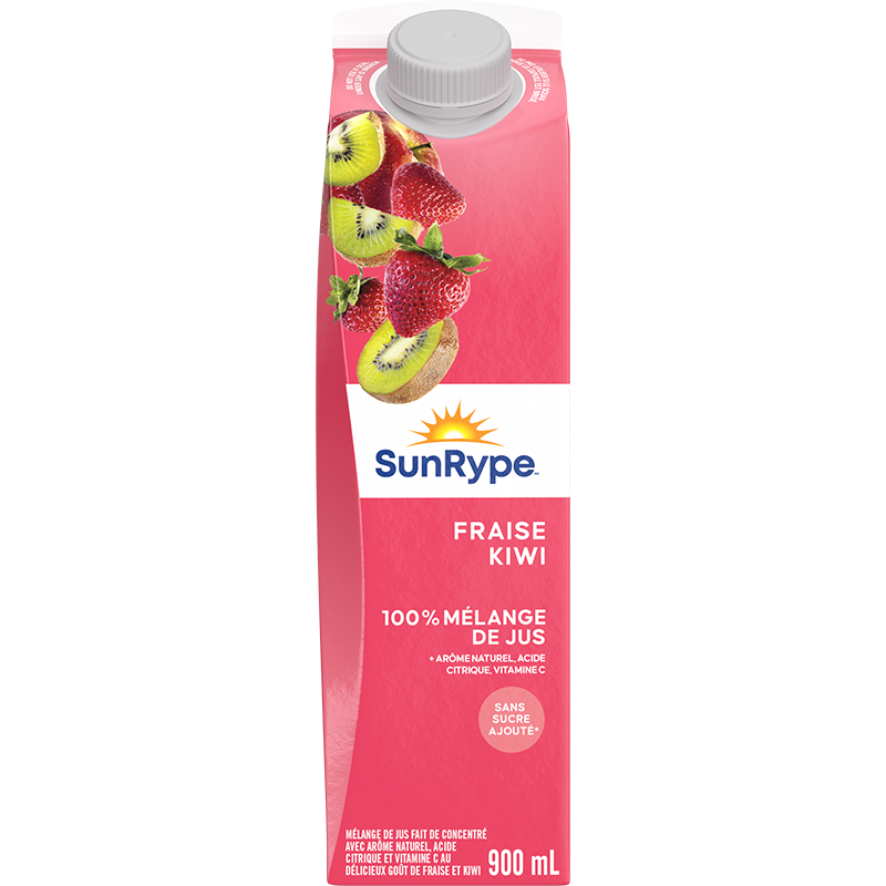 SunRype 100% jus FRAISE KIWI Gable Elopak 900mL