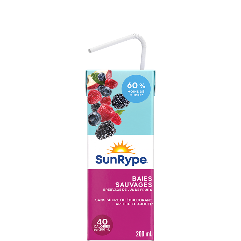 SunRype 60% moins de sucre BAIES SAUVAGES Tetra 200mL