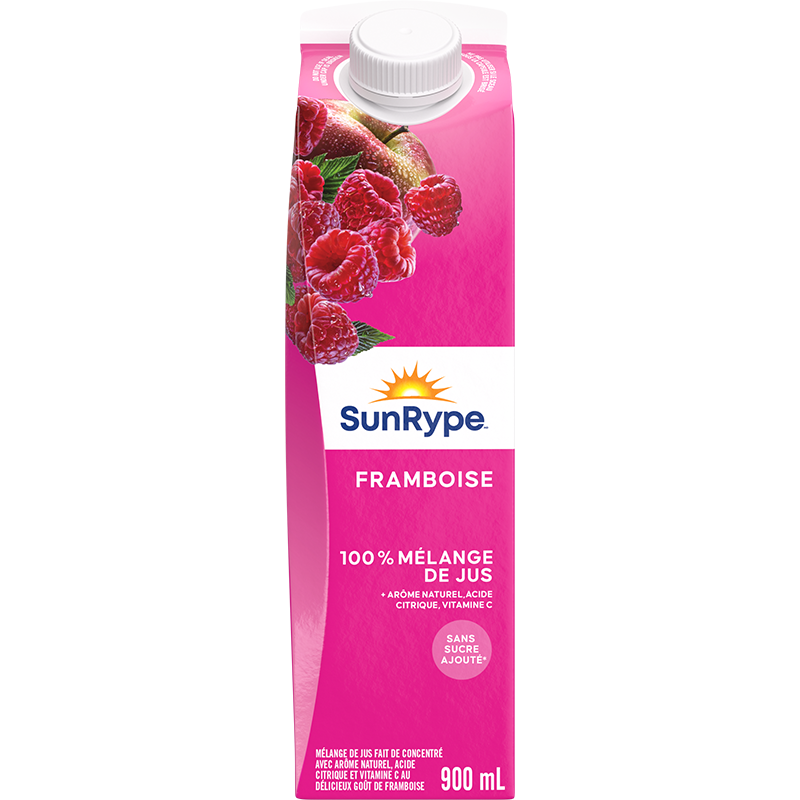 SunRype 100% jus FRAMBOISE Gable Elopak 900mL