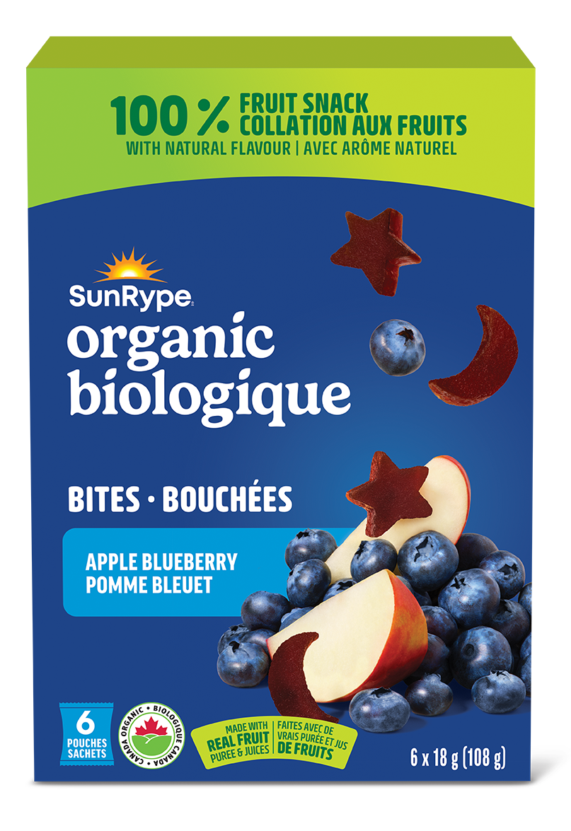 SunRype Biologique POMME BLEUET Carton 6 x 18g