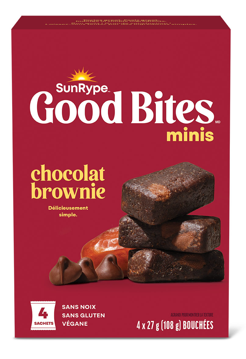 SunRype Good Bites CHOCOLAT BROWNIE Carton 4 X 27g