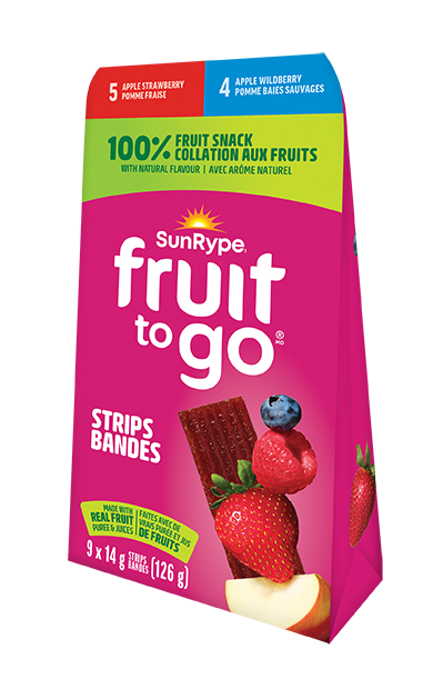 SunRype Fruit to Go SAVEURS ASSORTIES (FRAISE/BAIES SAUVAGES) Carton 9 X 14g