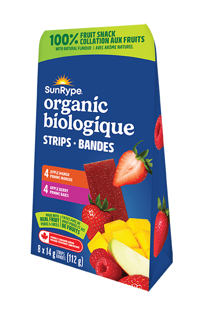 SunRype Biologique CARTON SAVEURS ASSORTIES (POMME MANGUE/POMME BAIES) Carton 8 X 14g